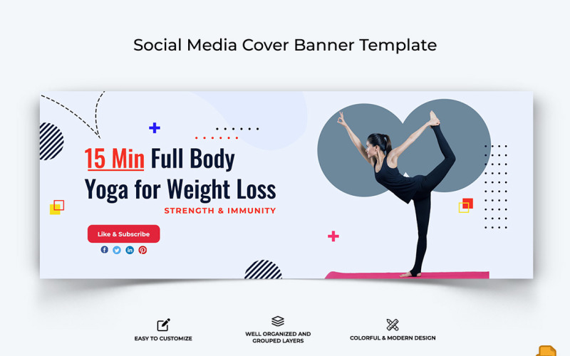 Yoga and Meditation Facebook Cover Banner Design-009 Social Media