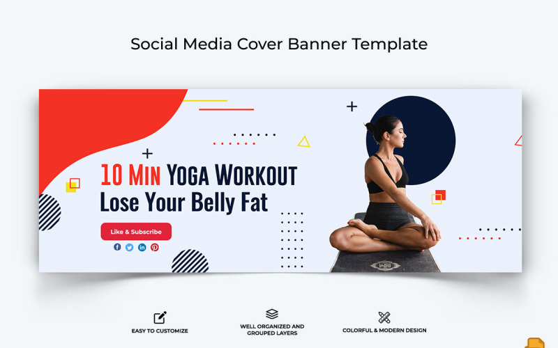 Yoga and Meditation Facebook Cover Banner Design-012 Social Media