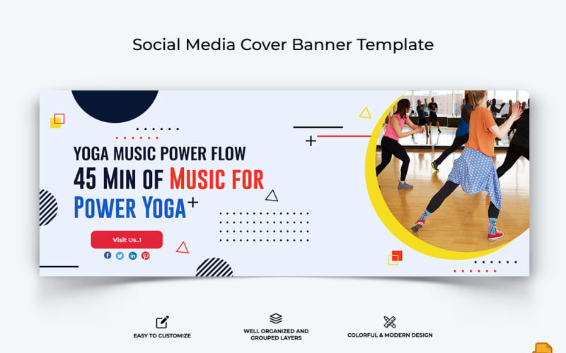 Yoga and Meditation Facebook Cover Banner Design-014 Social Media