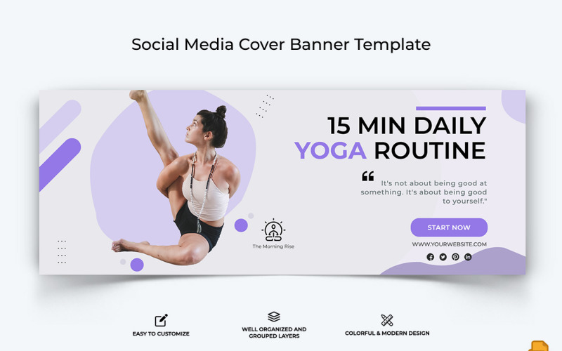 Yoga and Meditation Facebook Cover Banner Design-018 Social Media
