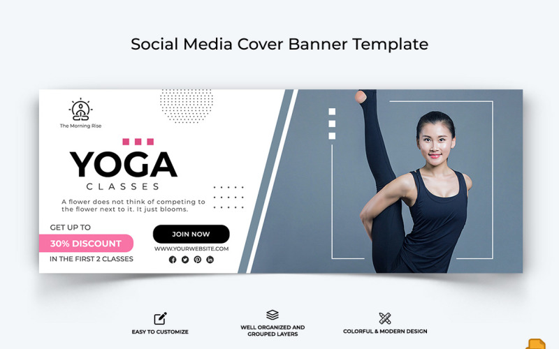 Yoga and Meditation Facebook Cover Banner Design-019 Social Media