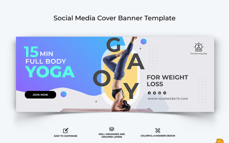 Yoga and Meditation Facebook Cover Banner Design-021 Social Media