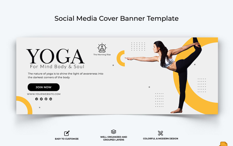 Yoga and Meditation Facebook Cover Banner Design-023 Social Media