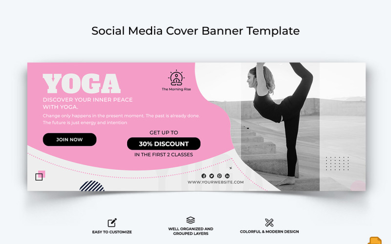 Yoga and Meditation Facebook Cover Banner Design-024 Social Media