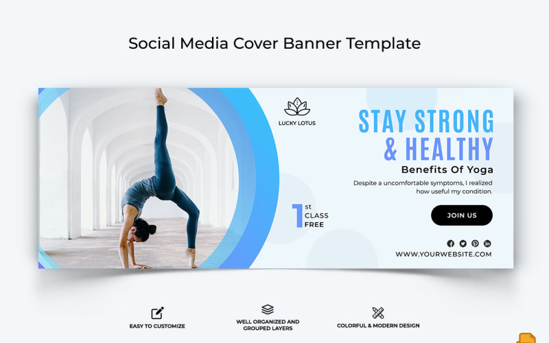 Yoga and Meditation Facebook Cover Banner Design-026 Social Media