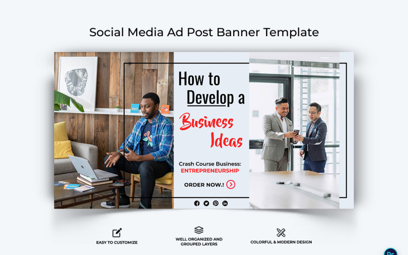 Business Service Facebook Ad Banner Design Template-06 Social Media