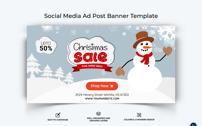 Christmas Sale Offer Facebook Ad Banner Design Template-06 Social Media