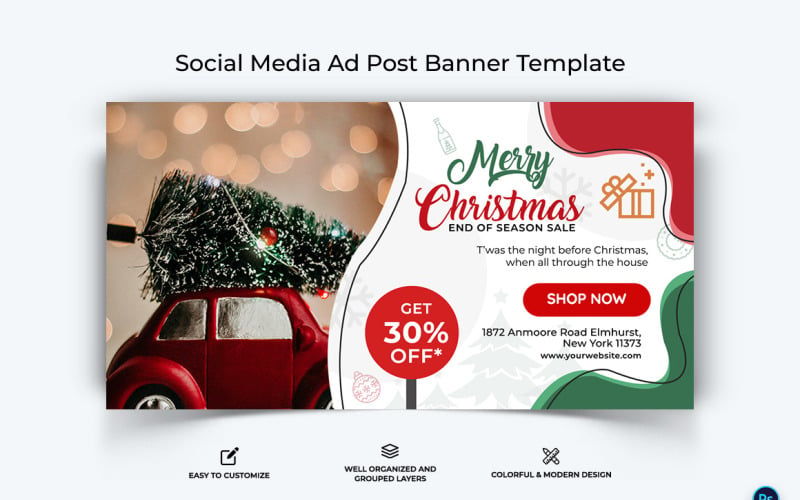 Christmas Sale Offer Facebook Ad Banner Design Template-11 Social Media