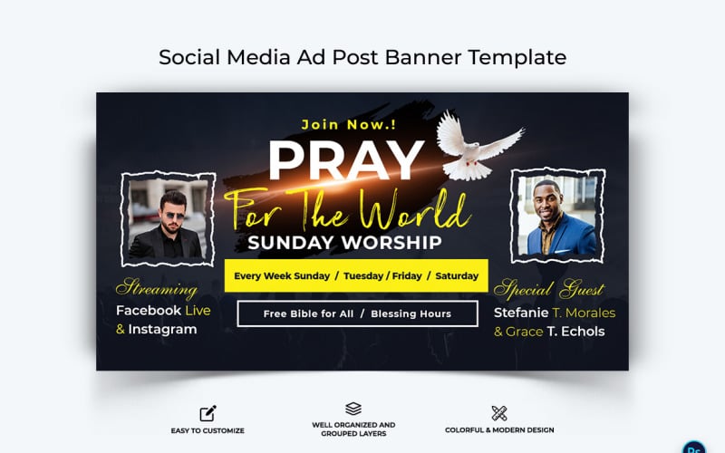 Church Facebook Ad Banner Design Template-07 Social Media