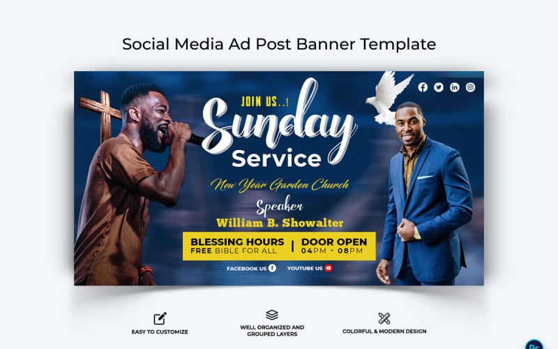 Church Facebook Ad Banner Design Template-11 Social Media
