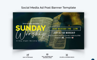 Church Facebook Ad Banner Design Template-23