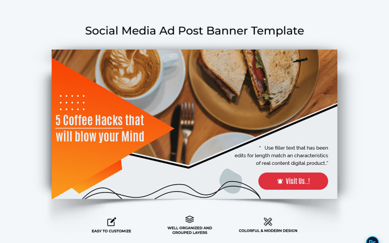 Coffee Making Facebook Ad Banner Design Template-02 Social Media