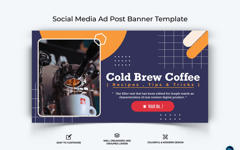 Coffee Making Facebook Ad Banner Design Template-03 Social Media