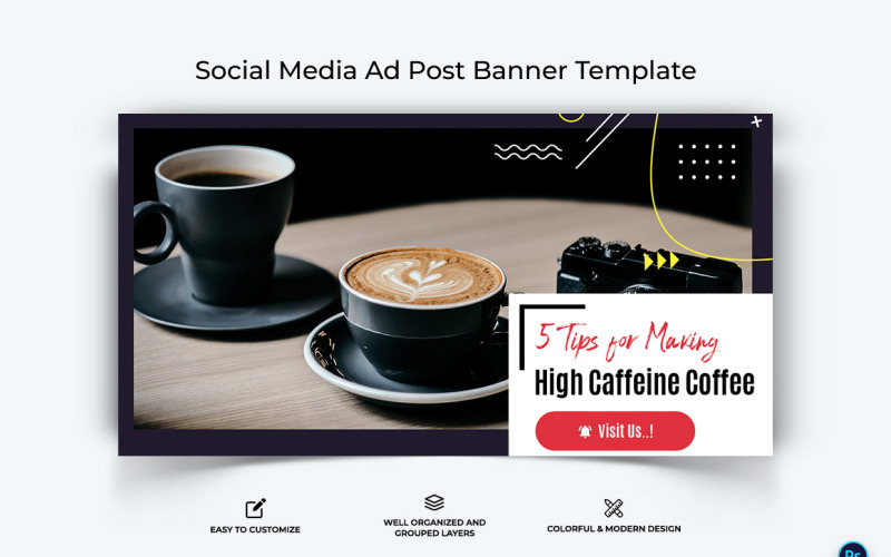 Coffee Making Facebook Ad Banner Design Template-07 Social Media