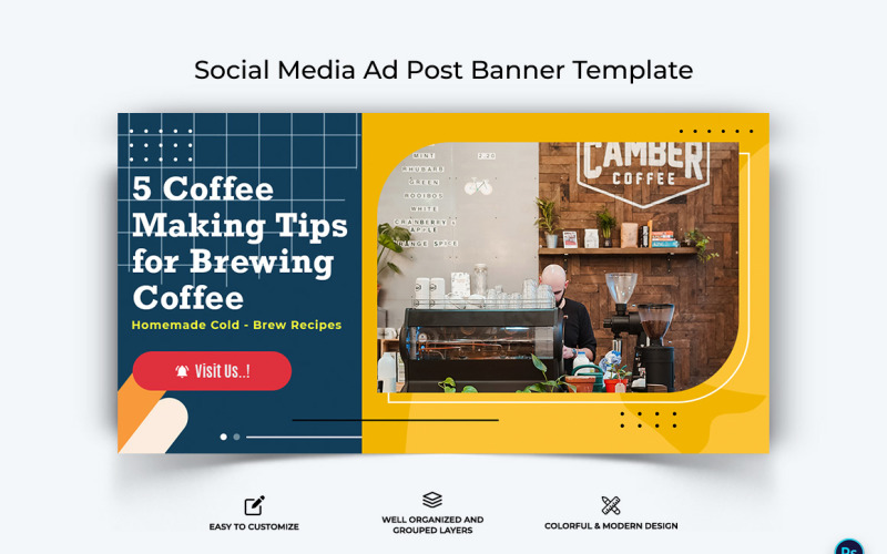 Coffee Making Facebook Ad Banner Design Template-10 Social Media
