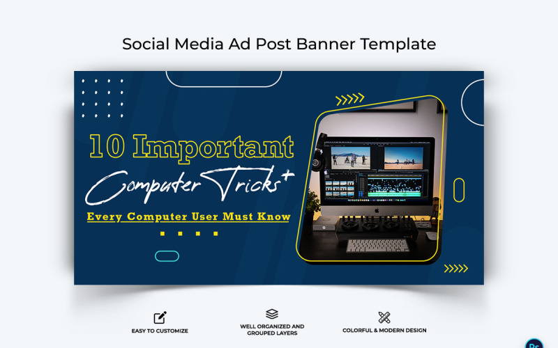 Computer Tricks and Hacking Facebook Ad Banner Design Template-01 Social Media