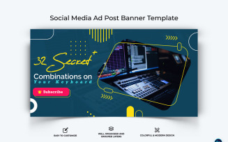Computer Tricks and Hacking Facebook Ad Banner Design Template-03