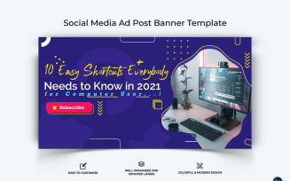 Computer Tricks and Hacking Facebook Ad Banner Design Template-05