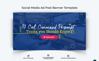 Computer Tricks and Hacking Facebook Ad Banner Design Template-06