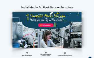 Computer Tricks and Hacking Facebook Ad Banner Design Template-09