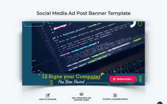 Computer Tricks and Hacking Facebook Ad Banner Design Template-10