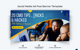 Computer Tricks and Hacking Facebook Ad Banner Design Template-11