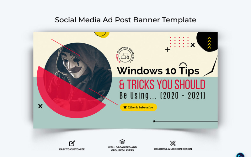 Computer Tricks and Hacking Facebook Ad Banner Design Template-12 Social Media