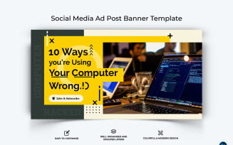 Computer Tricks and Hacking Facebook Ad Banner Design Template-13
