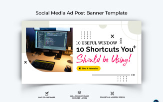 Computer Tricks and Hacking Facebook Ad Banner Design Template-14