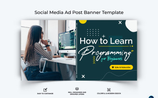 Computer Tricks and Hacking Facebook Ad Banner Design Template-16
