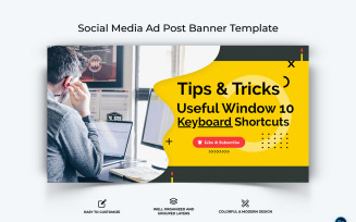 Computer Tricks and Hacking Facebook Ad Banner Design Template-18