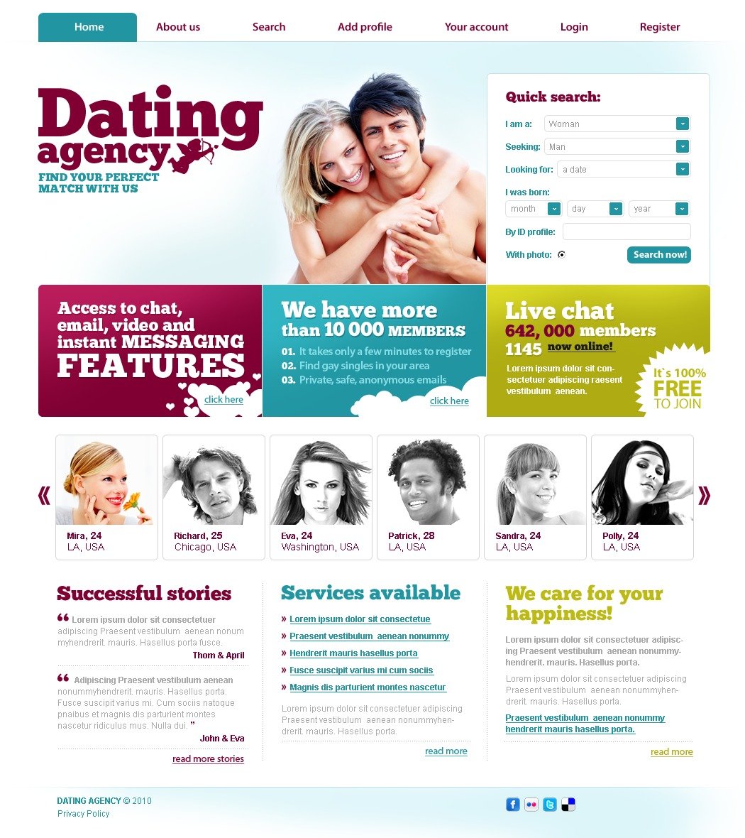 Dating Website Template 29116