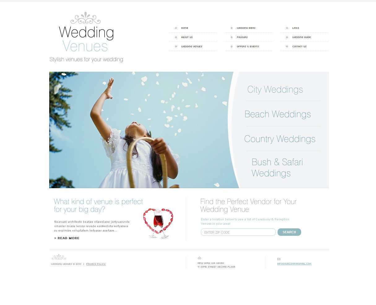 Wedding Venues Website Template #29191