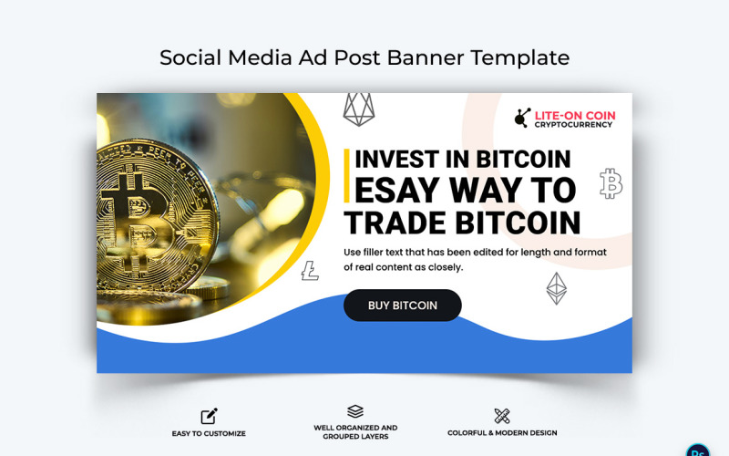 Crypto Currency Facebook Ad Banner Template-03 Social Media