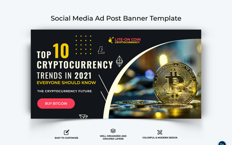 Crypto Currency Facebook Ad Banner Template-05 Social Media