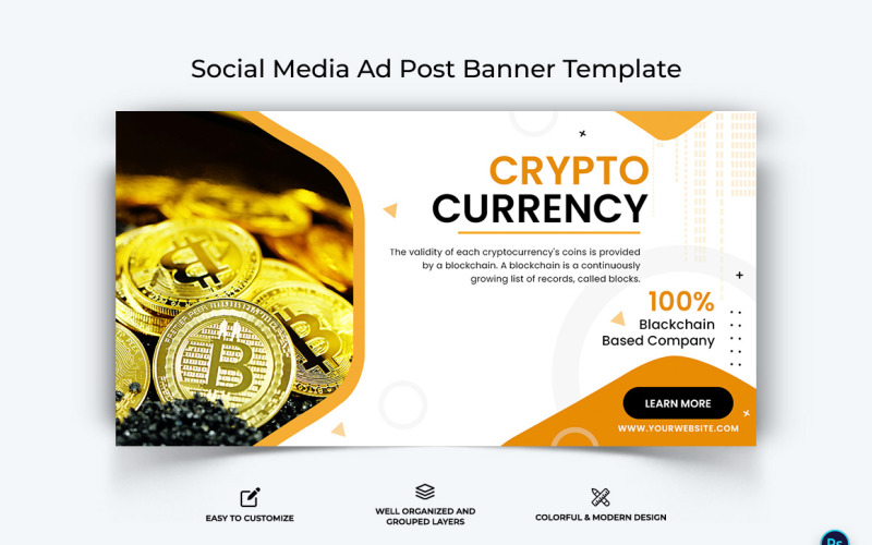 Crypto Currency Facebook Ad Banner Template-21 Social Media