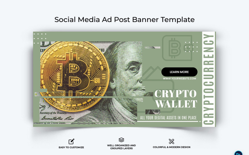 Crypto Currency Facebook Ad Banner Template-24 Social Media