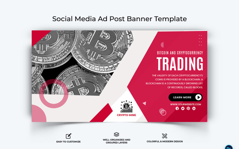 Crypto Currency Facebook Ad Banner Template-29 Social Media
