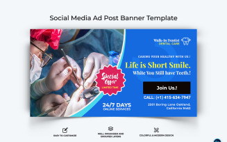 Dental Care Facebook Ad Banner Design Template-12