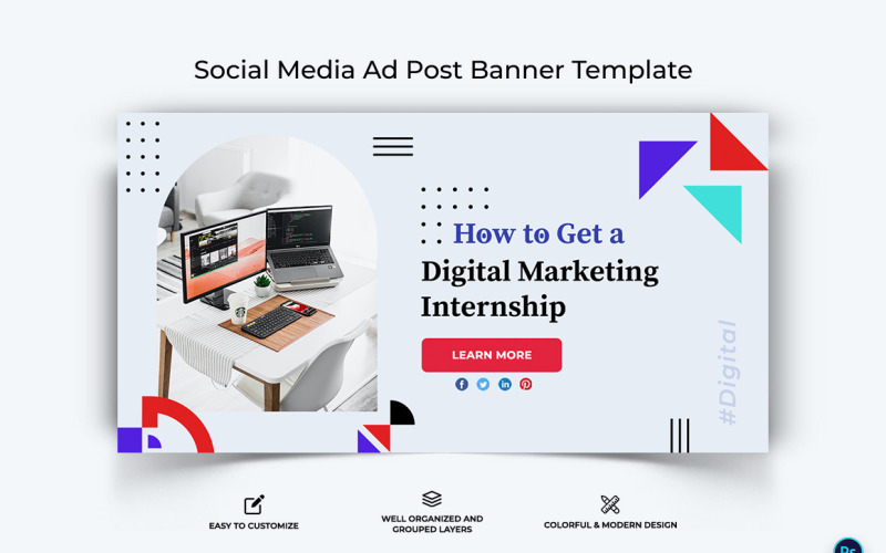 Digital Marketing Facebook Ad Banner Design Template-02 Social Media