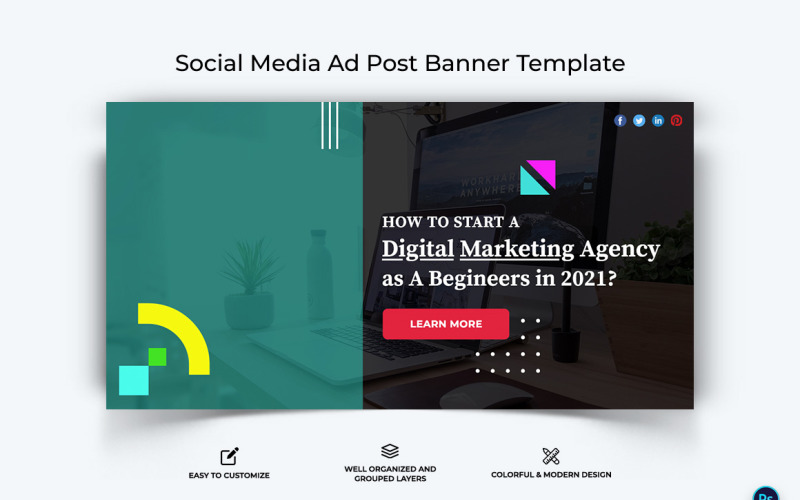 Digital Marketing Facebook Ad Banner Design Template-09 Social Media