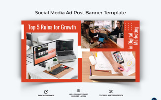 Digital Marketing Facebook Ad Banner Design Template-18