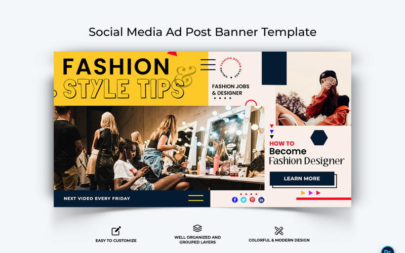 Fashion Facebook Ad Banner Design Template-02 Social Media