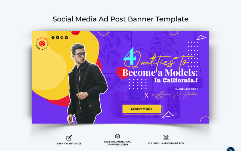 Fashion Facebook Ad Banner Design Template-08 Social Media