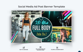 Fitness Facebook Ad Banner Design Template-11