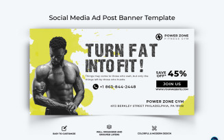 Fitness Facebook Ad Banner Design Template-22