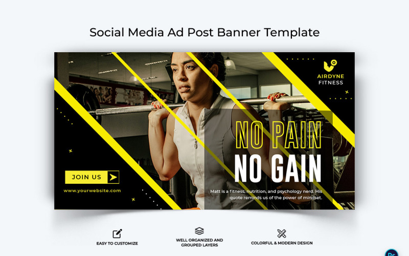 Fitness Facebook Ad Banner Design Template-25 Social Media