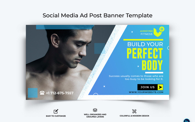 Fitness Facebook Ad Banner Design Template-26 Social Media