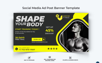 Fitness Facebook Ad Banner Design Template-29