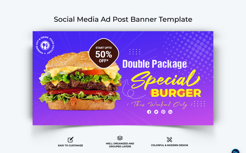 Food and Restaurant Facebook Ad Banner Design Template-24 Social Media